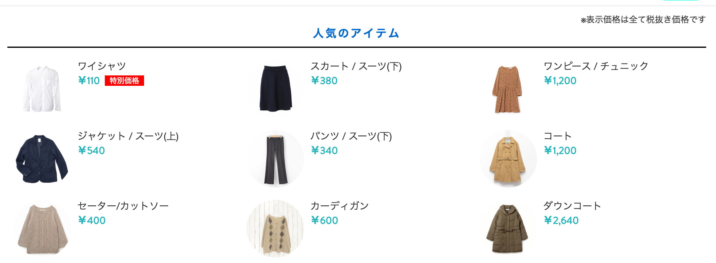 バスケットのクリーニング料金